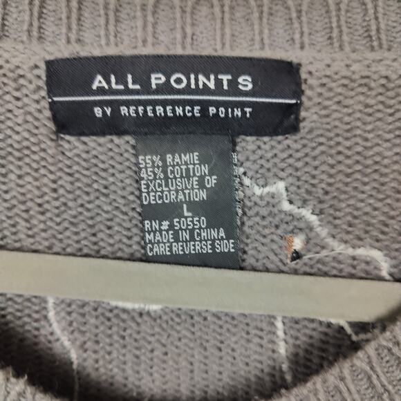 Vintage All Points Scottish Terrier Cardigan Sweater Women Large Gray Knit Ramie - Picture 6 of 7